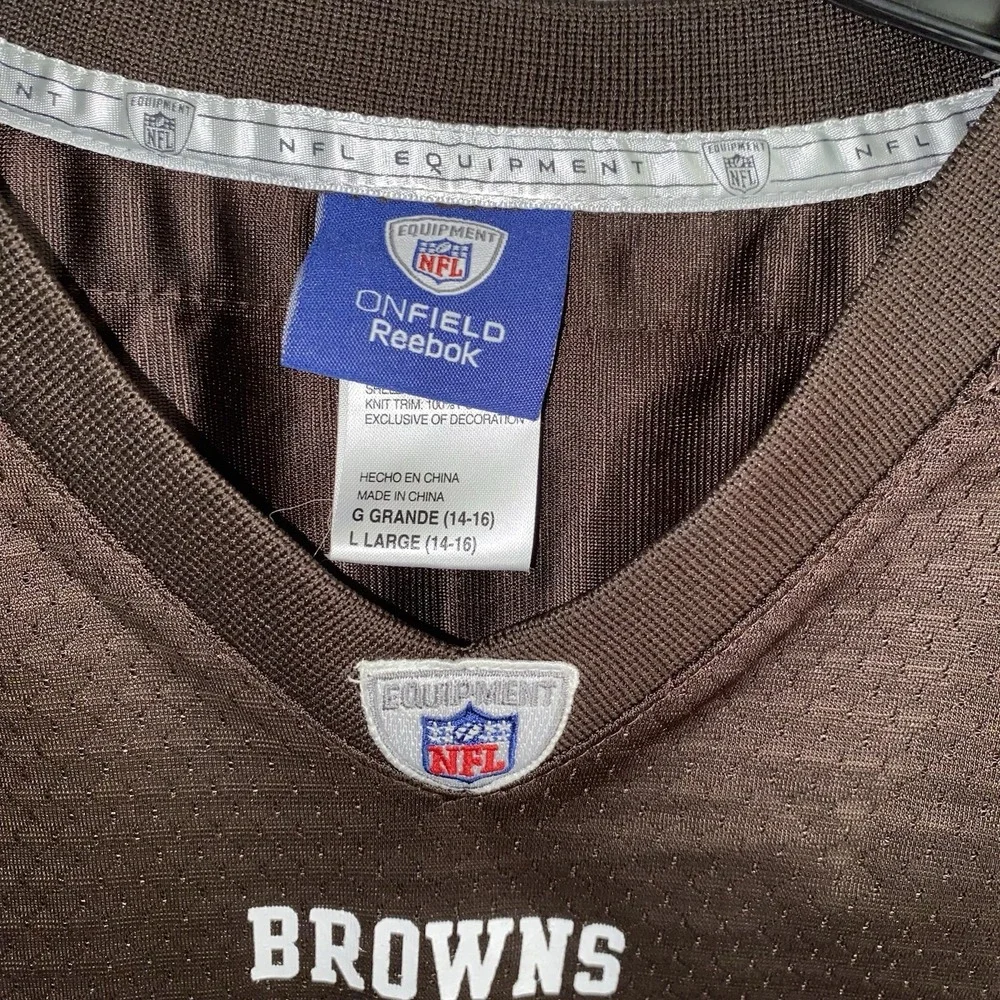 Reebok On Field Brady Quinn Cleveland Browns Jersey #10 Youth Size Large 14-16